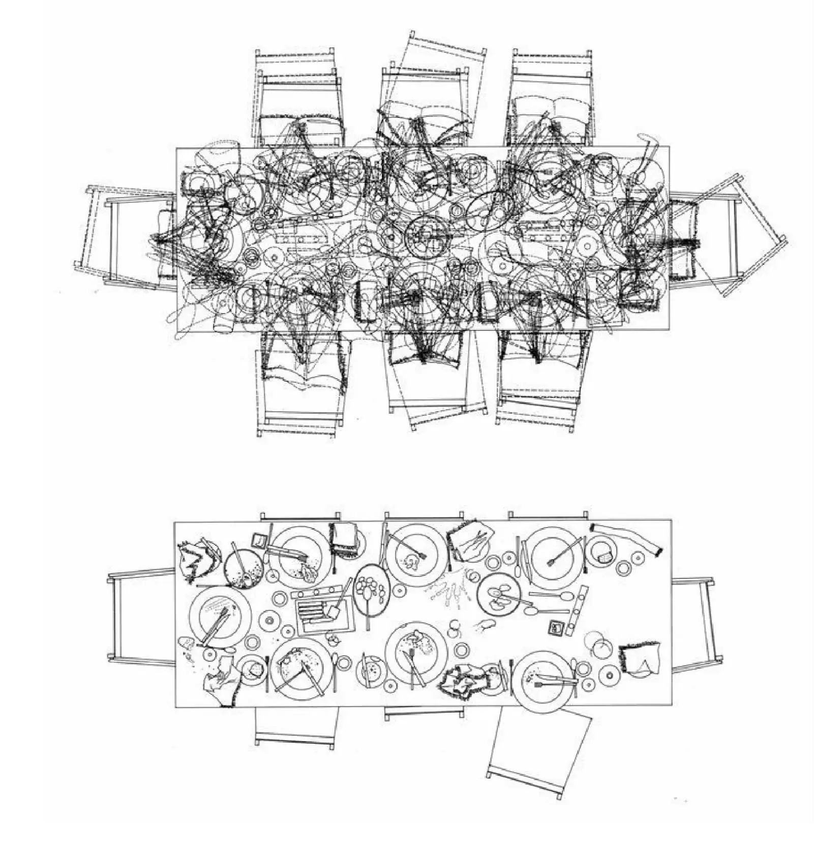 Schizzo disegnato a mano di innovativi design di sedie di Eva Broda, che mostra concetti di mobili creativi.